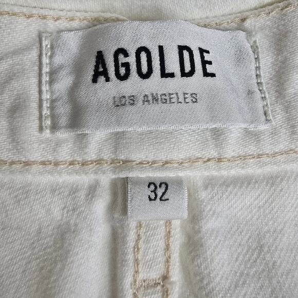AGOLDE Riley High Rise‎ Straight Crop Veil White Size 32 - Picture 11 of 13